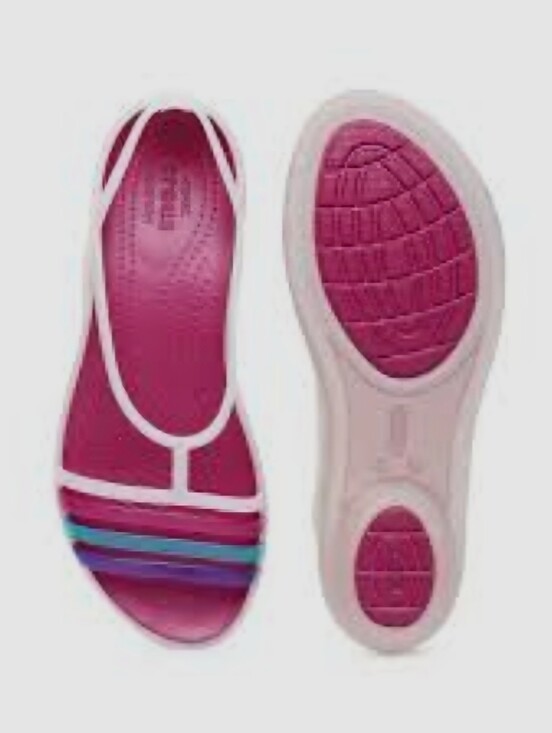 CROCS Shoes - Crocs Isabella Strappy Jelly Iconic Comfort Sandals Beige Pink Womens Size 7US